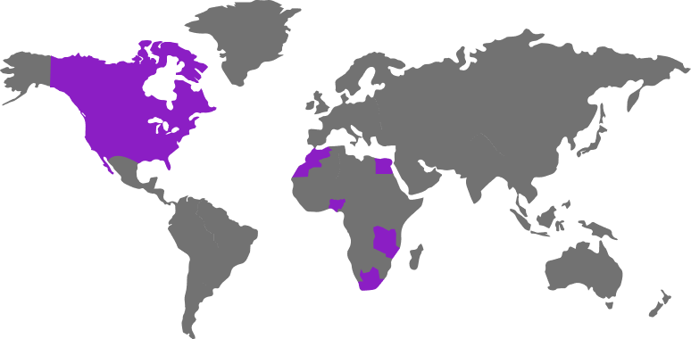 World Map with highlighted countries